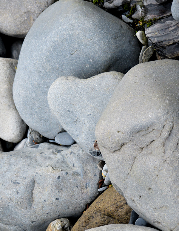 large heart shaped rock on the bank of the Hoh River
