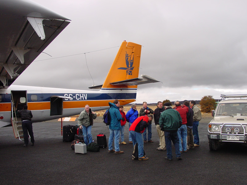 Arriving at Cameron airstrip in Tierra del Fuego