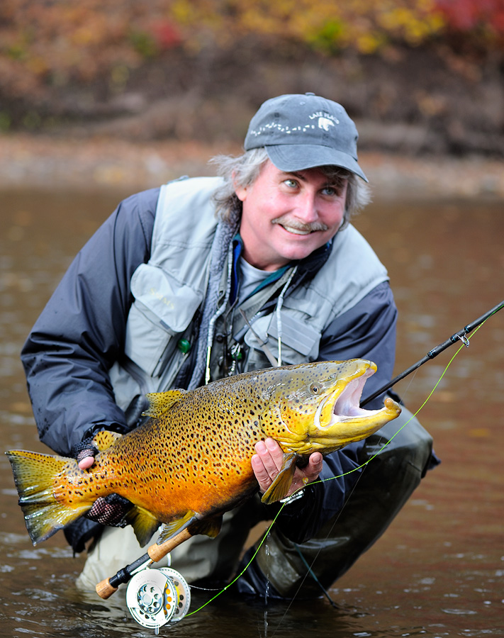 Graham Owen with a huge male brown trout