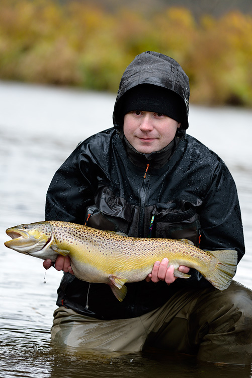 Jukka Tapio with a beautiful female brown trout