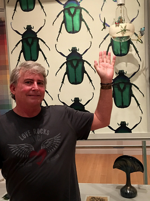 Graham Owen with his insects in the Cooper Hewitt