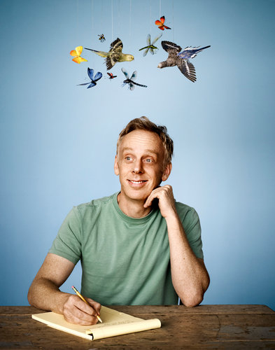 NY Times article photo - Mike White with Graham Owen insects flying above