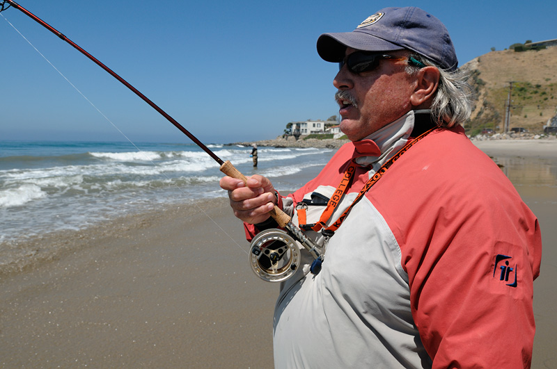 Bill Brady fly fishing Malibu Beach