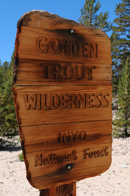 Inyo National Forrest Golden Trout Wilderness sign