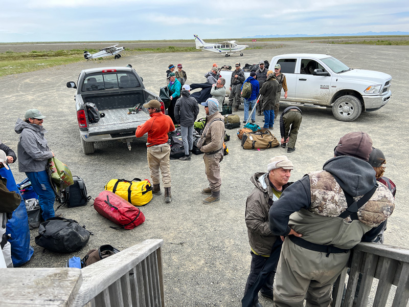 The crew of fly fishermen excited to start an amazing week of fly fishing