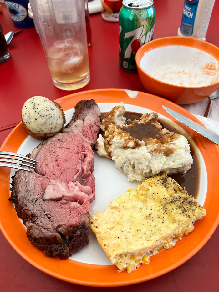 hearty prime rib dinner