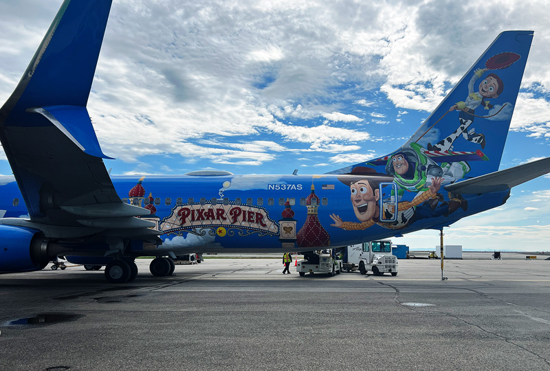 Alaska Airlines Pixar 737 in Anchorage Alaska