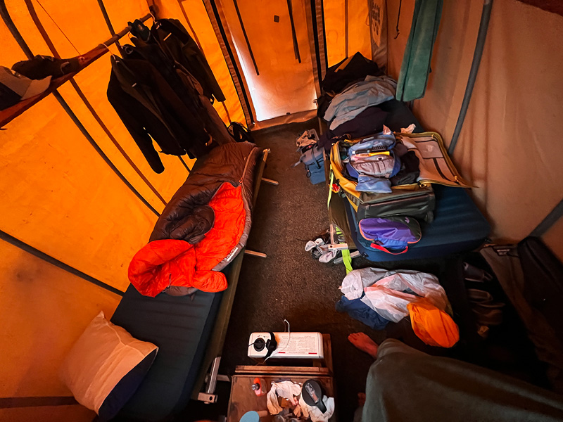 inside my tent