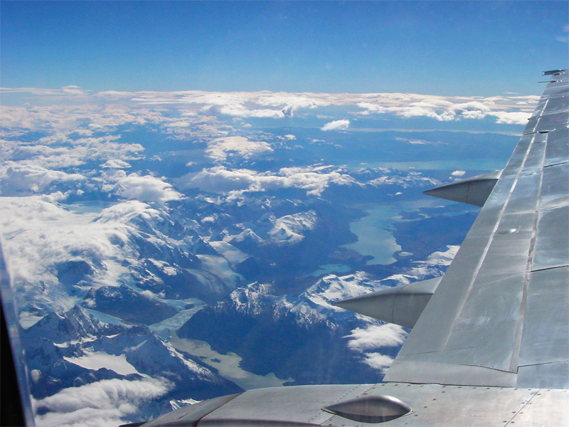 aerial view of remote southern Patagonia fiords