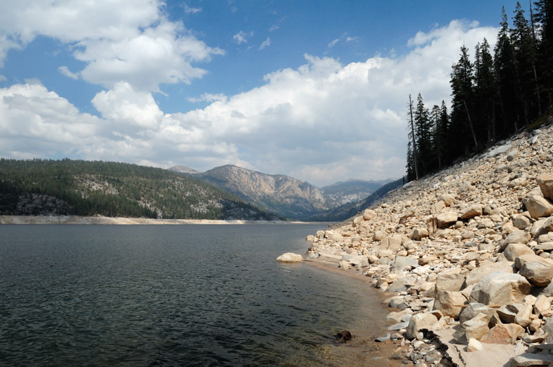 Sierra lake rocky shoreline
