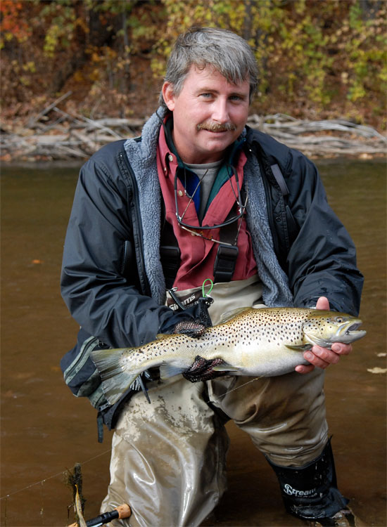 Graham Owen with a pretty female brown trout
