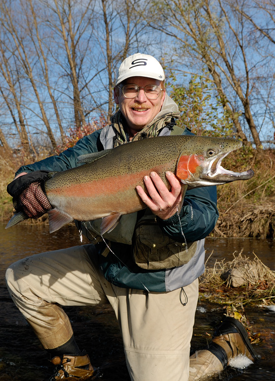 Fred with a monster steelhead rainbow trout