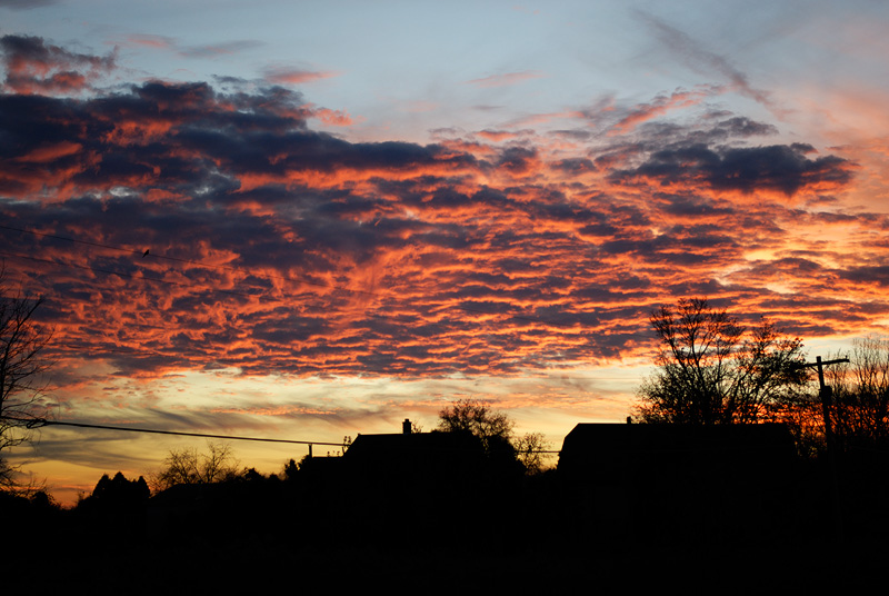 Sunset over upstate New York countryside