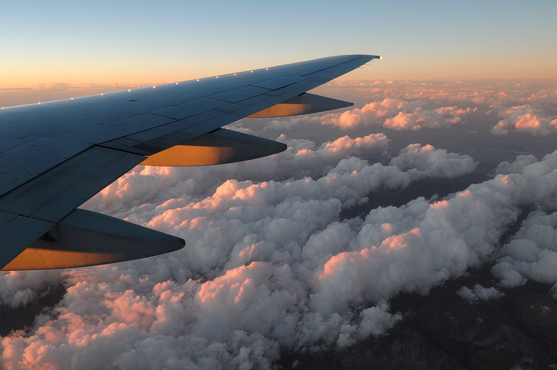 Southern California airplane window view