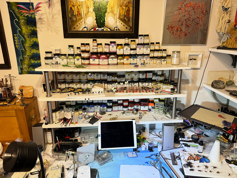 Graham Owen's Art Desk in his home based Art Studio