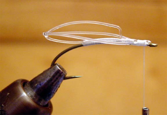 tying a mono frame onto a hook