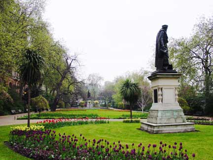 Flower garden behind the hotel