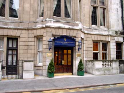 Entrance to the London Royal Horseguards Hotel