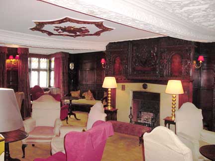 Fancy room inside the Feathers Hotel in Ludlow