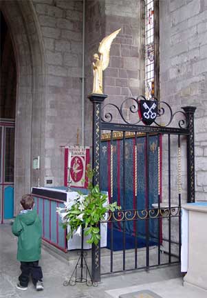 Memorial for Bishop Daniel Davies inside St Asaph Cathedral in North Wales