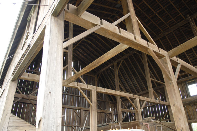 inside on old barn built in the 1800's
