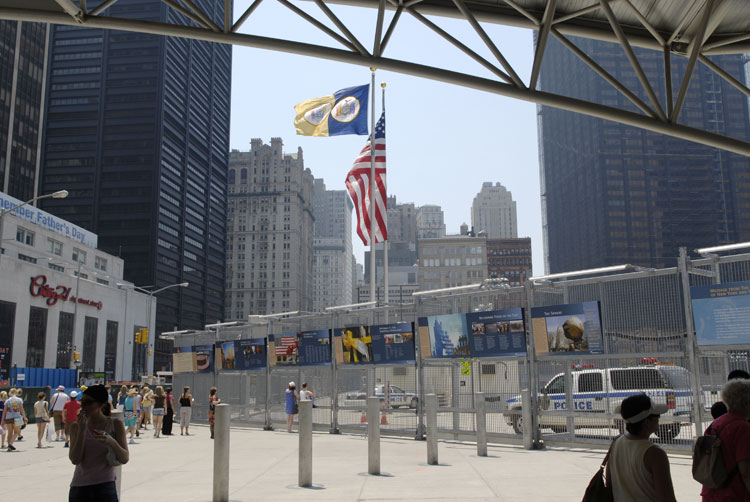 Memorial Area at the 9/11 World Trade Center terrorist attack