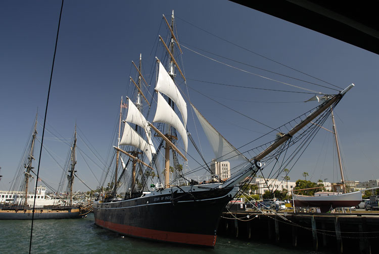 The Star of India with a few of the sails up