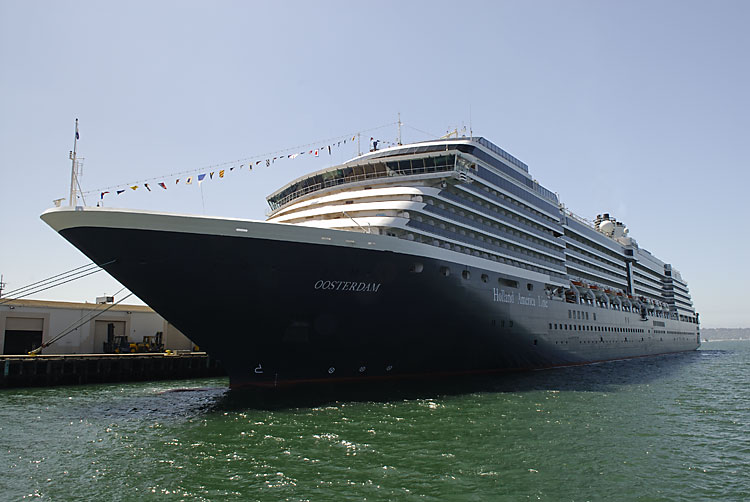 Oosterdam cruise ship in San diego harbor