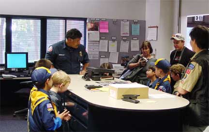 inside the fire station office