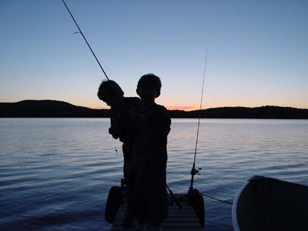 me and my new friend fishing at night