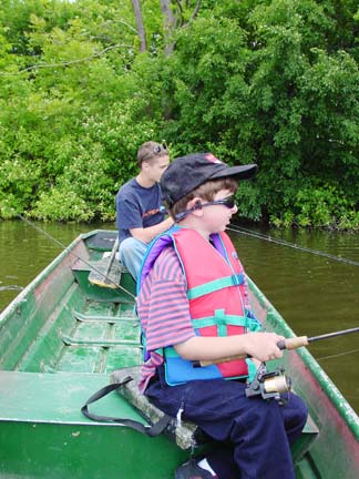 Fishing on my Grandpa's small lake in Middleport New York