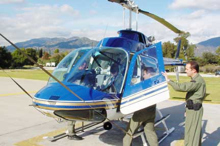 Boarding the Bell Jet Ranger