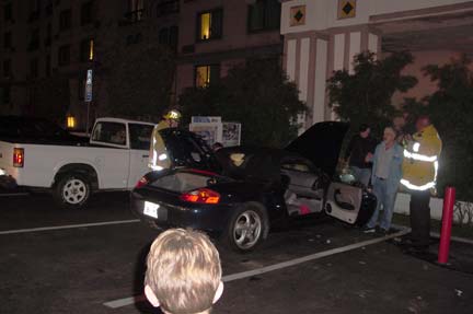 Porsche Boxter was on fire