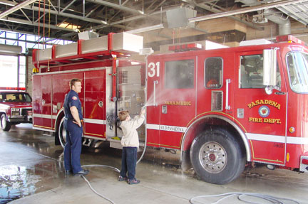 I'm washing fire Engine 31