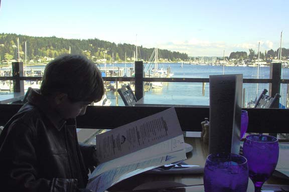 having dinner on the water front at Anthony's in Gig Harbor