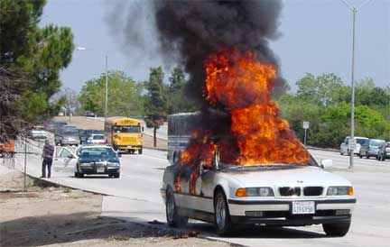 BMW on fire