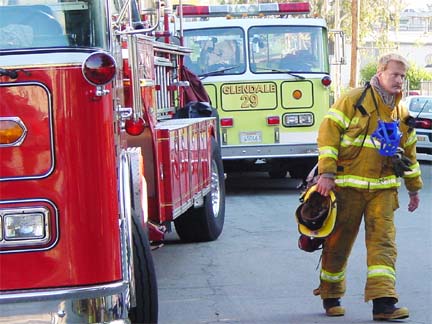 Burbank Glendale and Pasadena equipment on scene