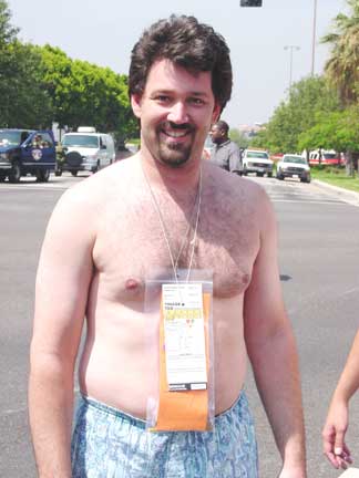 wearing a morgue triage tag