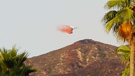 dropping chemicals on the hillsides