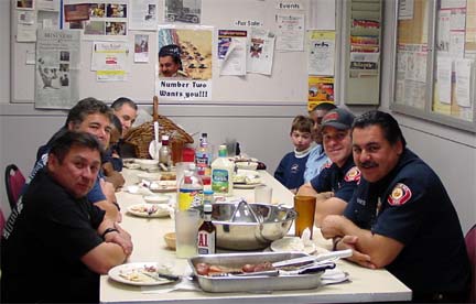 These guy's sure eat well, keeps them strong for fighting fires and rescuing people