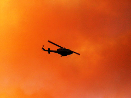 Flying under the smoke