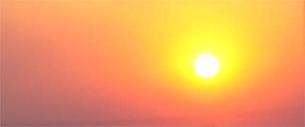 sky was red with smoke