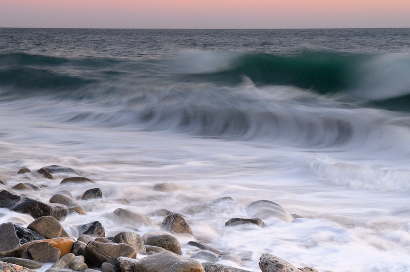 Southern California sunset surf