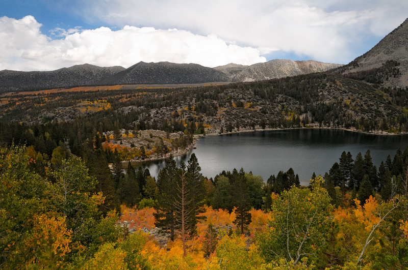 storm clouds over a high sierra lake