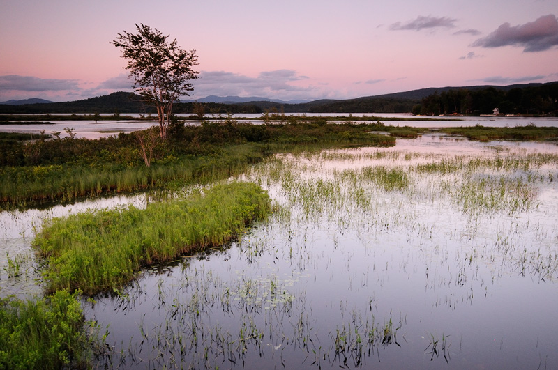 Dawn light at Tupper Lake in the New York Adirondack mountians