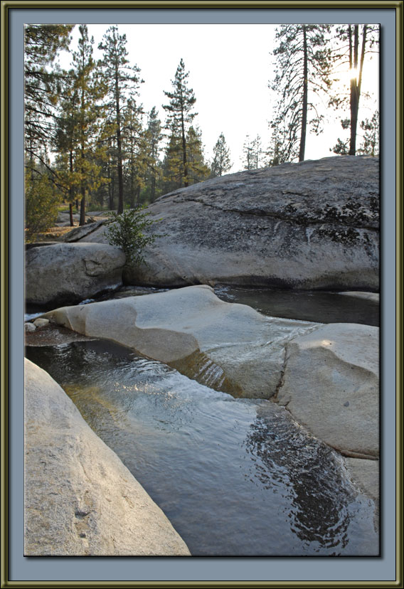 small waterfalls along Peppermint Creek in the high Sierra